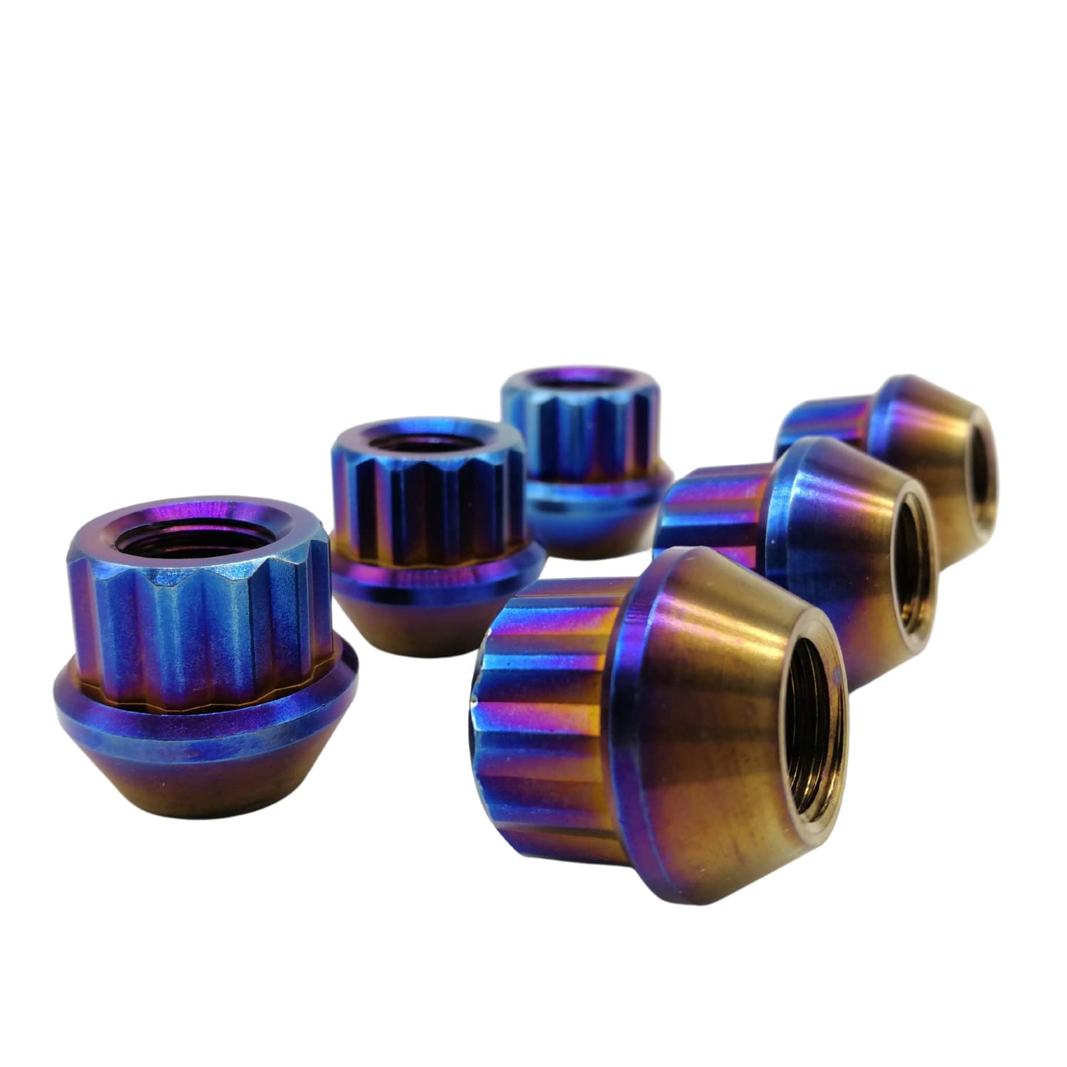 12PT Rison Titanium Stud Lock Lug Nuts M12X1.25 1.5mm 20PCS