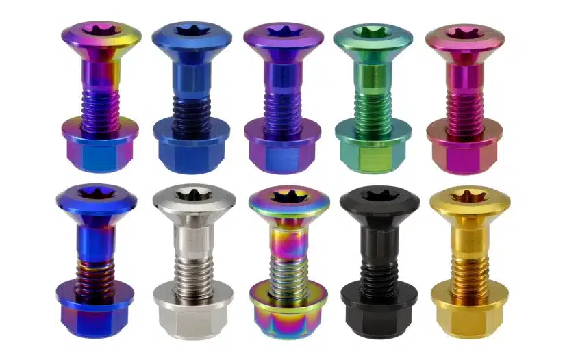 Most popular Colors for GR5 titanium bolts (Ti-6Al-4V)